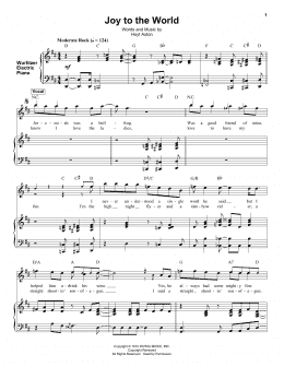 page one of Joy To The World (Keyboard Transcription)