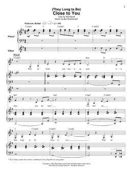 page one of (They Long To Be) Close To You (Keyboard Transcription)