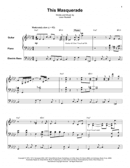 page one of This Masquerade (Keyboard Transcription)
