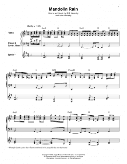 page one of Mandolin Rain (Keyboard Transcription)