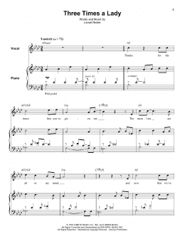 page one of Three Times A Lady (Keyboard Transcription)