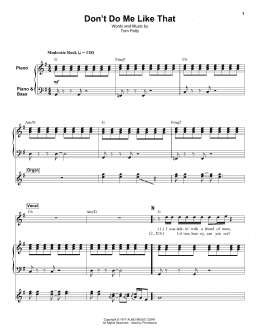 page one of Don't Do Me Like That (Keyboard Transcription)
