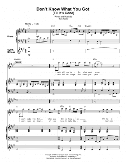 page one of Don't Know What You Got (Till It's Gone) (Keyboard Transcription)
