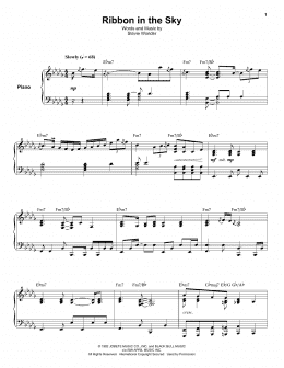 page one of Ribbon In The Sky (Keyboard Transcription)