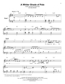 page one of A Whiter Shade Of Pale (Keyboard Transcription)