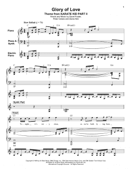 page one of Glory Of Love (Keyboard Transcription)