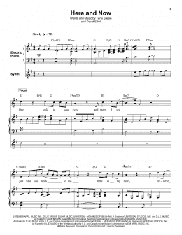 page one of Here And Now (Keyboard Transcription)