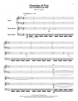 page one of Chariots Of Fire (Keyboard Transcription)
