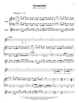 page one of Centerfold (Keyboard Transcription)