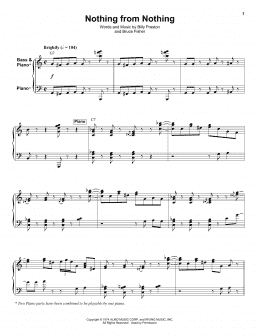 page one of Nothing From Nothing (Keyboard Transcription)