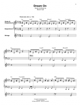 page one of Dream On (Keyboard Transcription)