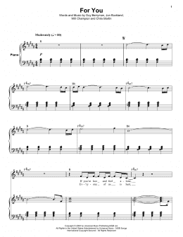 page one of For You (Keyboard Transcription)