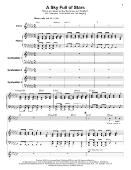 page one of A Sky Full Of Stars (Keyboard Transcription)