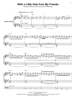 page one of With A Little Help From My Friends (Keyboard Transcription)
