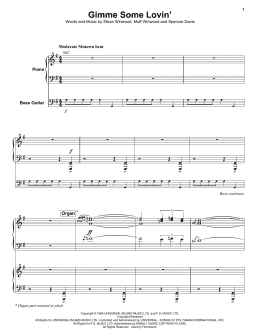 page one of Gimme Some Lovin' (Keyboard Transcription)