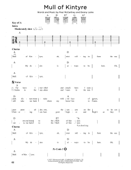 page one of Mull Of Kintyre (Guitar Lead Sheet)