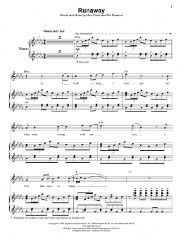 page one of Runaway (Keyboard Transcription)