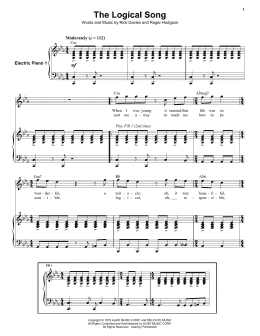 page one of The Logical Song (Keyboard Transcription)