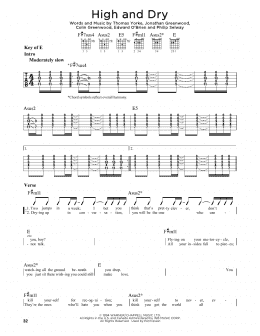 page one of High And Dry (Guitar Lead Sheet)