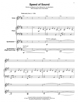 page one of Speed Of Sound (Keyboard Transcription)