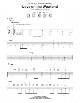page one of Love On The Weekend (Guitar Lead Sheet)