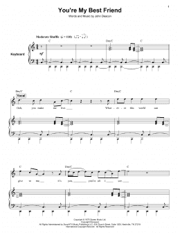 page one of You're My Best Friend (Keyboard Transcription)