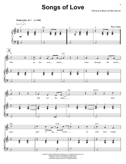 page one of Songs Of Love (Keyboard Transcription)