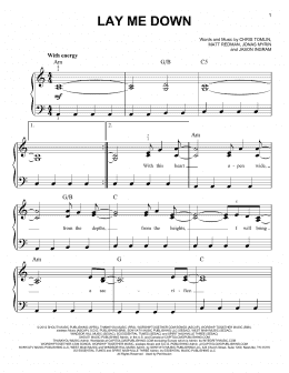 page one of Lay Me Down (Easy Piano)