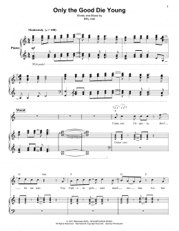 page one of Only The Good Die Young (Keyboard Transcription)