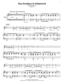page one of Say Goodbye To Hollywood (Keyboard Transcription)