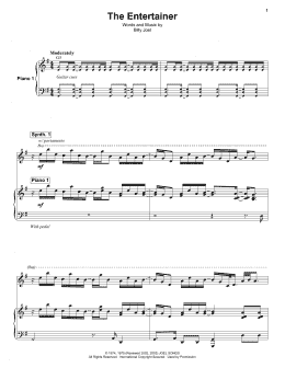 page one of The Entertainer (Keyboard Transcription)