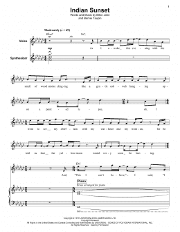 page one of Indian Sunset (Keyboard Transcription)