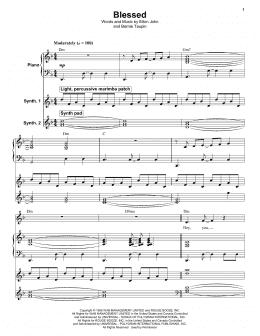 page one of Blessed (Keyboard Transcription)