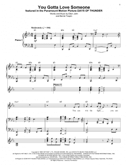 page one of You Gotta Love Someone (Keyboard Transcription)
