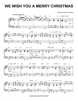 page one of We Wish You A Merry Christmas [Jazz version] (arr. Brent Edstrom) (Piano Solo)