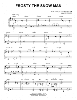 page one of Frosty The Snow Man [Jazz version] (arr. Brent Edstrom) (Piano Solo)