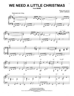 page one of We Need A Little Christmas [Jazz version] (arr. Brent Edstrom) (Piano Solo)