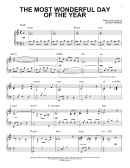 page one of The Most Wonderful Day Of The Year [Jazz version] (arr. Brent Edstrom) (Piano Solo)