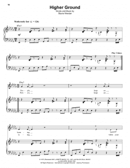 page one of Higher Ground (Keyboard Transcription)