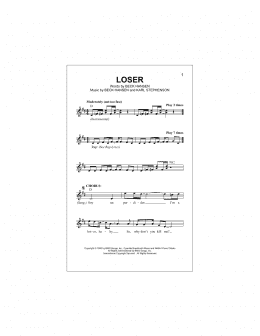 page one of Loser (Lead Sheet / Fake Book)