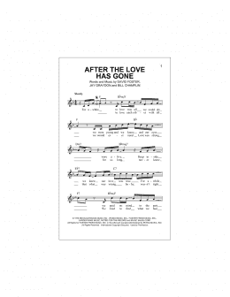 page one of After The Love Has Gone (Lead Sheet / Fake Book)