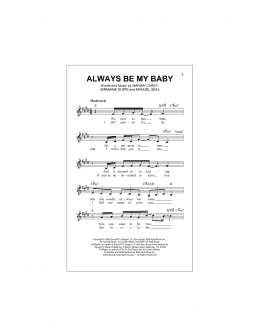 page one of Always Be My Baby (Lead Sheet / Fake Book)
