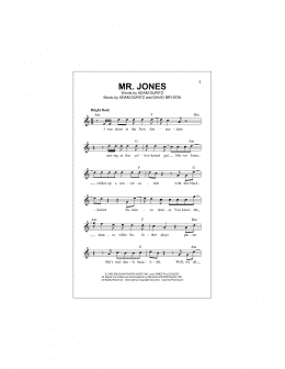 page one of Mr. Jones (Lead Sheet / Fake Book)