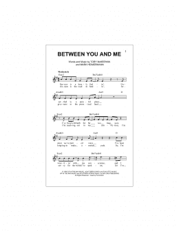 page one of Between You And Me (Lead Sheet / Fake Book)