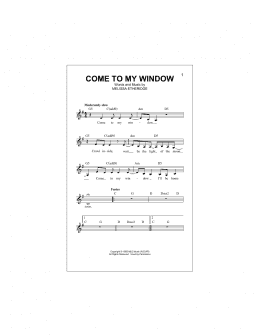 page one of Come To My Window (Lead Sheet / Fake Book)