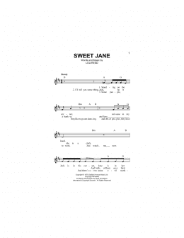 page one of Sweet Jane (Intro) (Lead Sheet / Fake Book)