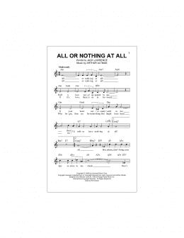 page one of All Or Nothing At All (Lead Sheet / Fake Book)