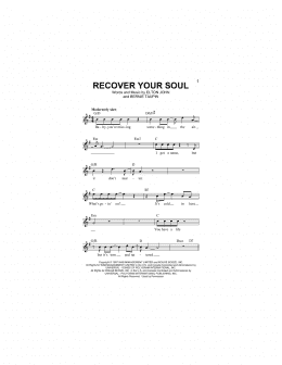 page one of Recover Your Soul (Lead Sheet / Fake Book)