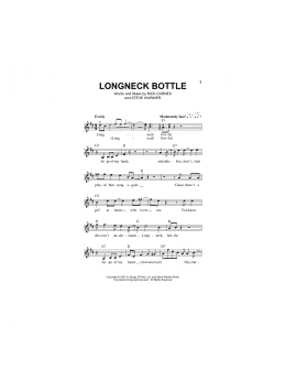page one of Longneck Bottle (Lead Sheet / Fake Book)