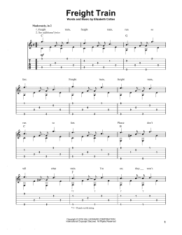 page one of Freight Train (Solo Guitar)